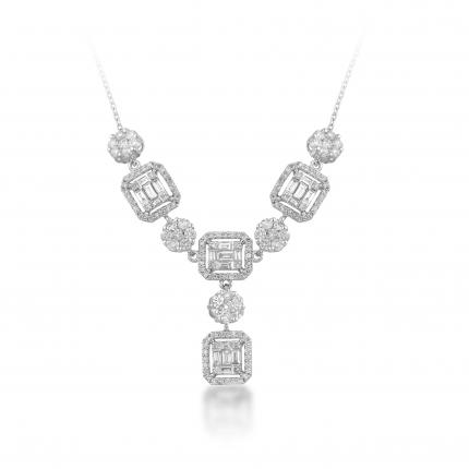 2.10 ct Baget Pırlanta Kolye